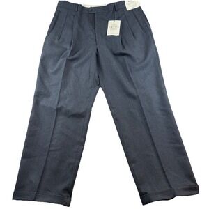 Prive Moda By Louis Raphael Grey Wool Pleated Cuffed Dress Pants Size 39x30 NWT
